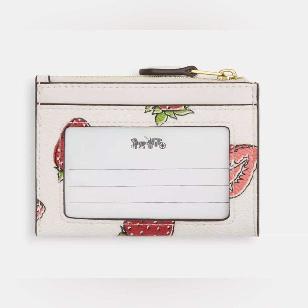NWT Coach Mini Skinny Id Case With Strawberry Print CAR17 - Picture 5 of 5